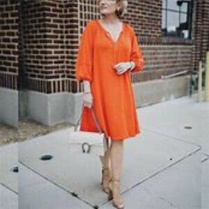 By Anthropologie Anais Tunic/Dress Womens Med Petite Oversized Tie Neck